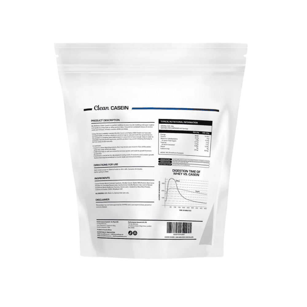 My Wellness Clean Casein Belgian Chocolate 1.8Kg - Image 2