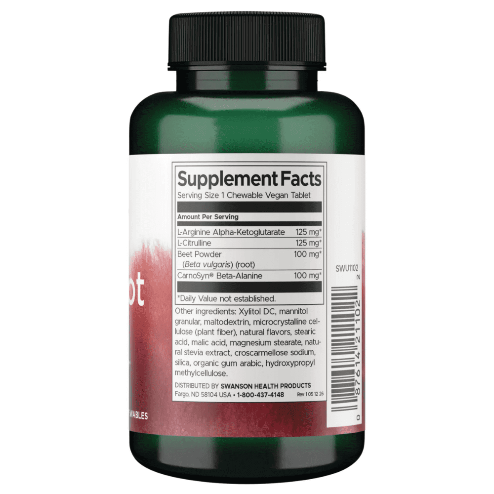 Swanson Beet Root No+ 60 Chewables Tablets - Image 2