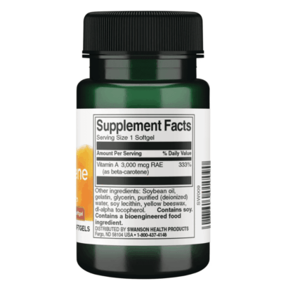 Swanson Beta Carotene 100 Softgels