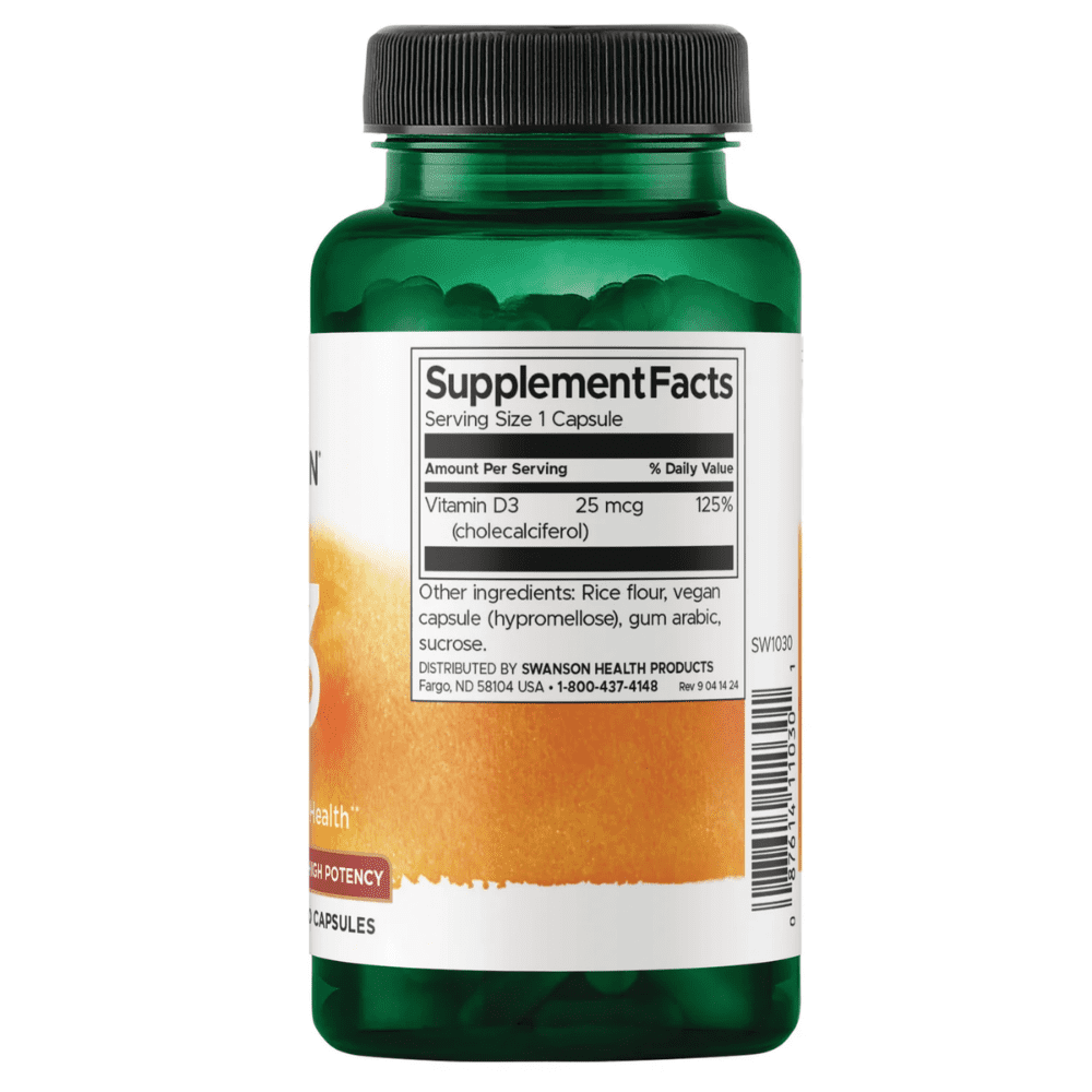 Swanson D3 1000 - Capsules 250 - Image 2
