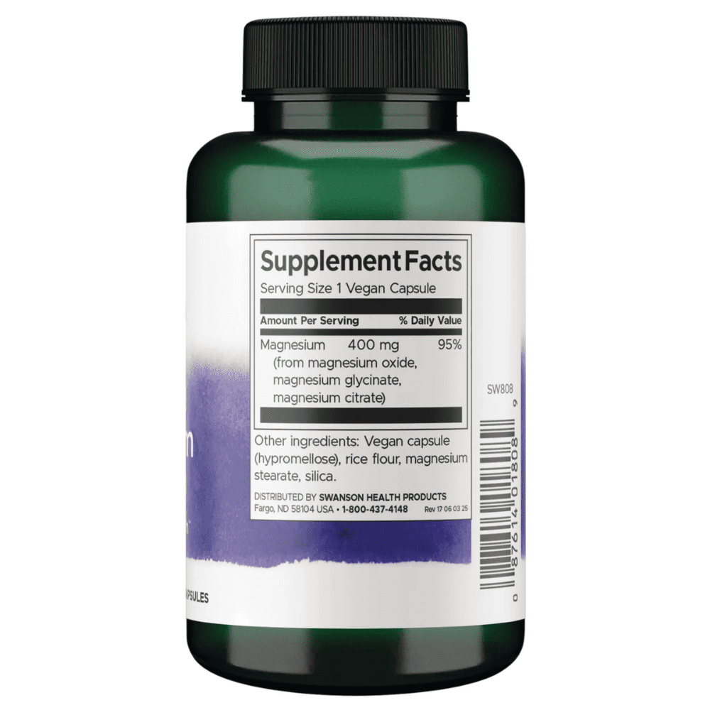 Swanson Triple Magnesium Complex - 100 Capsules - Image 2