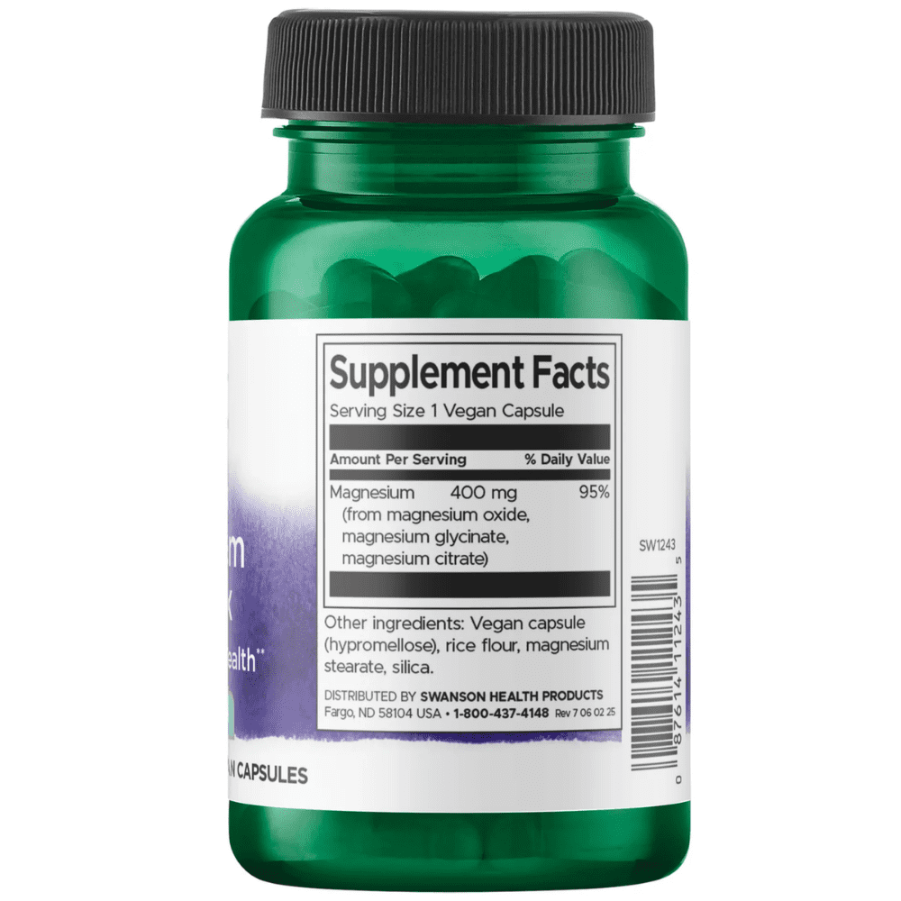 Swanson Triple Magnesium Complex - 30 Capsules - Image 2