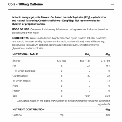 226ERS Isotonic Gel Cola Flavour 68g