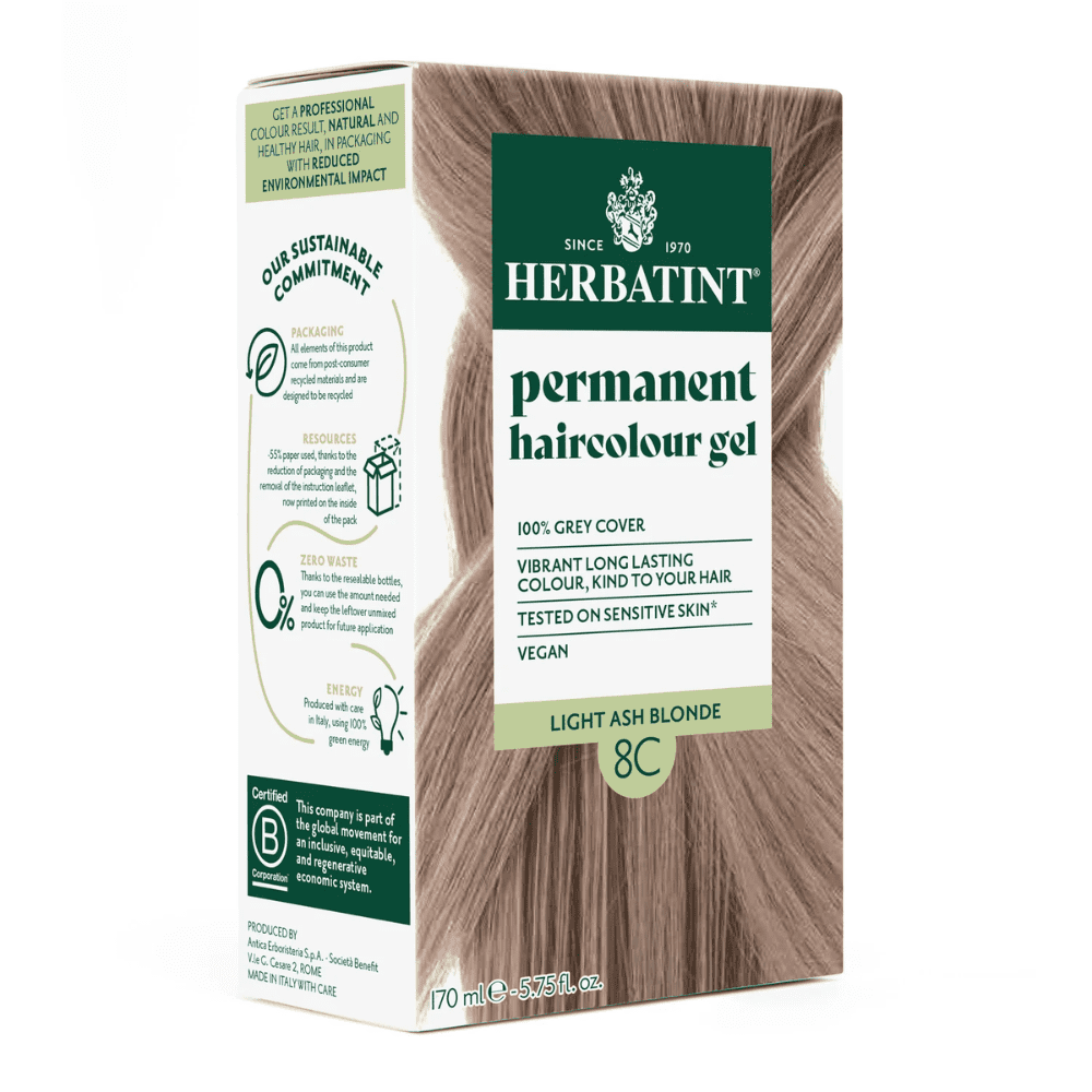 Herbatint Permanent Hair Colour Gel Light Ash Blonde 8C 170ml