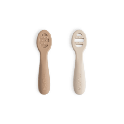 Mushie First Feeding Baby Spoons - Natural/Shifting Sand