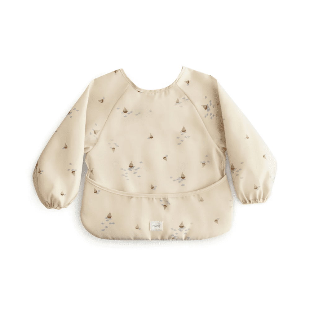 Mushie Long Sleeve Bib - Boats
