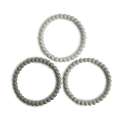 Mushie Pearl Teething Bracelet - Green Tea/Cool Gray/Sea Salt