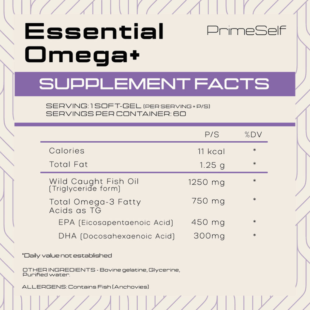 PrimeSelf Essential Omega+ 60 Soft Gels - Image 2