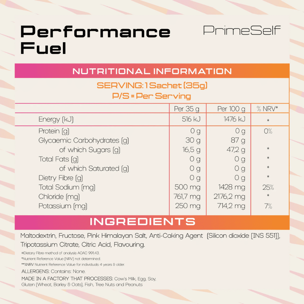 PrimeSelf Performance Fuel Sachets 10x35g - Image 2