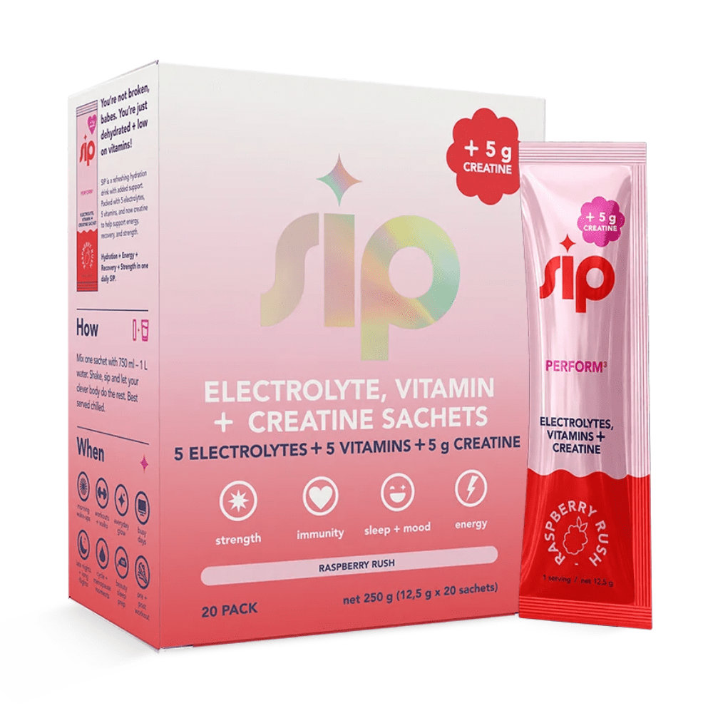 Sip Electrolytes + Creatine Raspberry Rush 20 Sachets