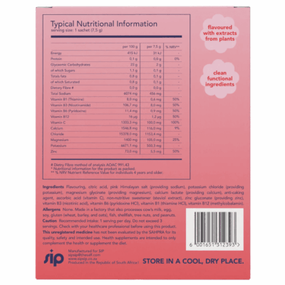 Sip Electrolytes Raspberry Rush – 1 Sachet