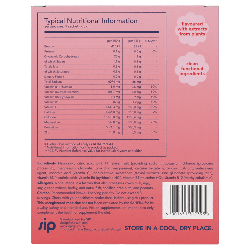 Sip Electrolytes Raspberry Rush - 1 Sachet - Image 2