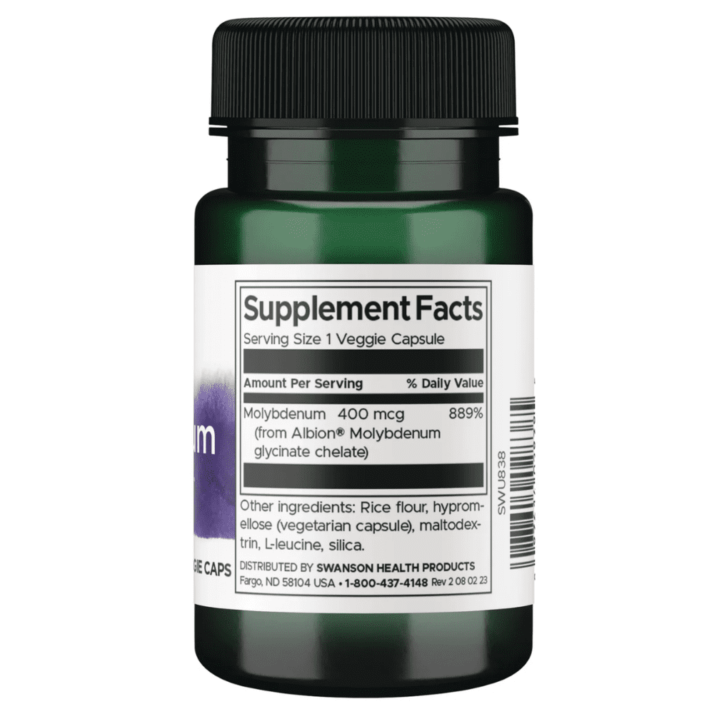 Swanson Molybdenum 60 Capsules - Image 2