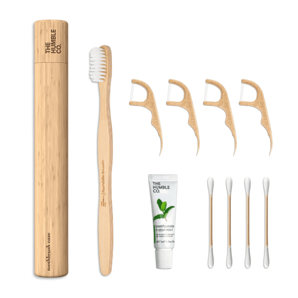 The Humble Co. Travel Kit Toothbrush, Toothpaste & Flosspicks - Image 2